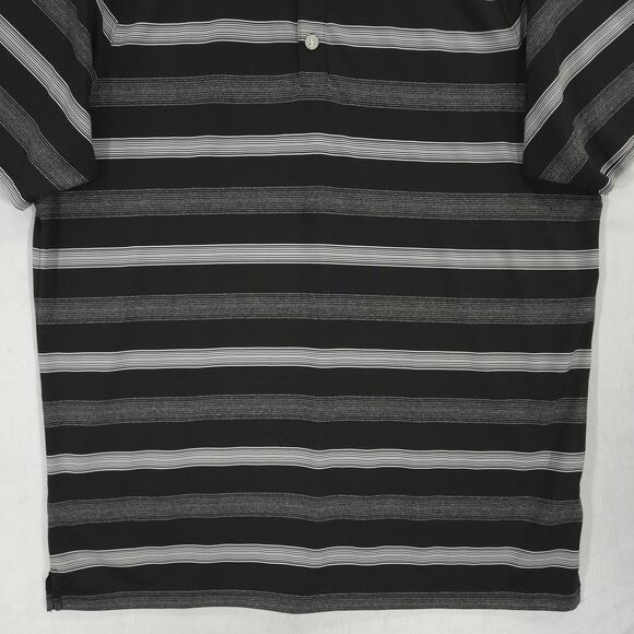 Oakley Polo Mens Extra Large Black Gray Striped Hydrolix Performance Golf Shirt - Picture 4 of 13